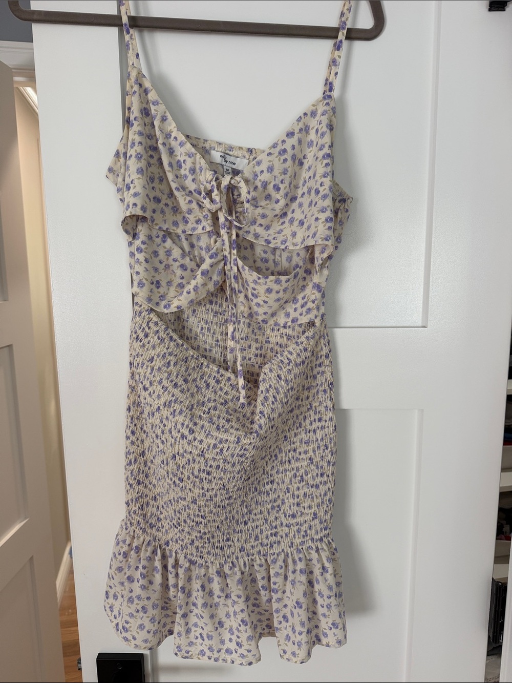 Floral Smocked Sundress in Lavender and Cream